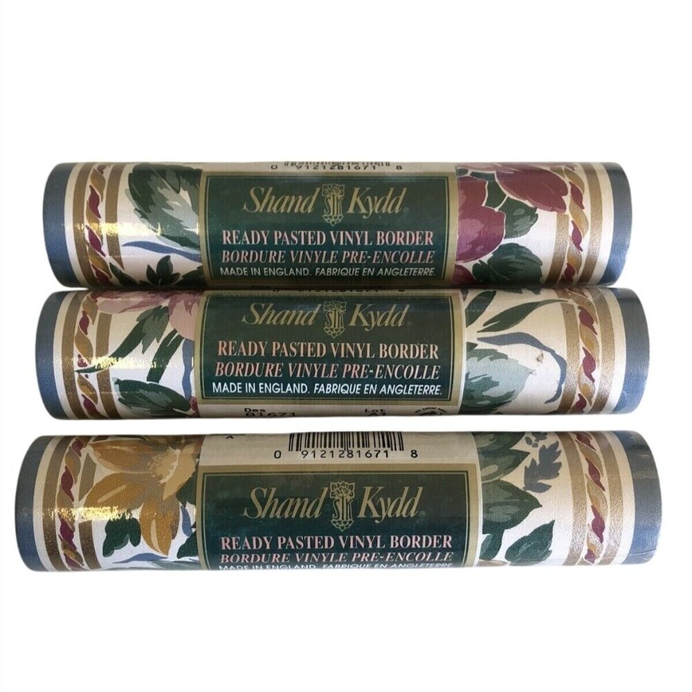 Shand Kydd 90s Floral Wallpaper Border Roll Floral 81671 England 3 Rolls Sealed